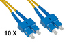 CONFEZIONE 10 CAVI FIBRA OTTICA SC A SC SINGLEMODE DUPLEX OS2 GUAINA 2 MM 9/125 MT.2