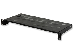 RIPIANO PER ARMADIO 19" 1 UNITA' PROFONDITA' 200 MM. (UNIVERSALE) 2 ATTACCHI (FRONTALI) COLORE NERO