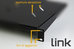 RIPIANO PER ARMADIO 19" 1 UNITA' PROFONDITA' 250 MM. (UNIVERSALE) COLORE NERO