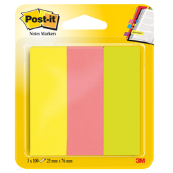 SEGNAPAGINA Post-itÂ® 671-3 (300FG) 3COLORI INDEX 25X76MM IN CARTA