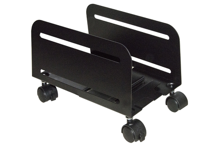 CARRELLINO REGOLABILE DA CM 11.9 A CM 20.9 PER PC O DISTRUGGIDOCUMENTI COLORE NERO IN METALLO CON RUOTE