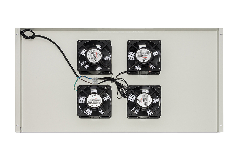 MODULO 4 VENTOLE A SOFFITTO COLORE GRIGIO CON TERMOSTATO PER ARMADI 22/42U PROFONDI 800-1000 LINK