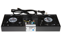 MODULO 2 VENTOLE CON TERMOSTATO PER ARMADI RACK A MURO LINK COLORE NERO