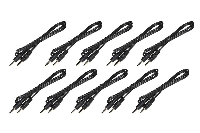 CONFEZIONE 10 CAVI AUDIO CONNETTORI JACK 3,5MM 3 POLI MT 1 COLORE NERO