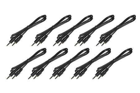 CONFEZIONE 10 CAVI AUDIO CONNETTORI JACK 3,5MM 3 POLI MT 1 COLORE NERO
