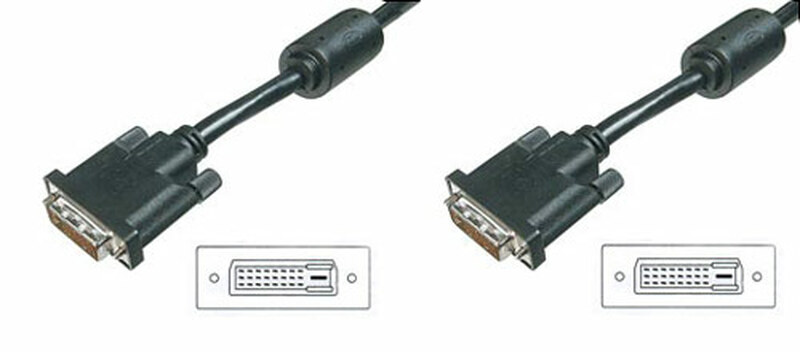 CAVO DVI PER MONITOR - DVI-D 24+1 MASCHIO/MASCHIO DUAL LINK MT. 5 CON FERRITE