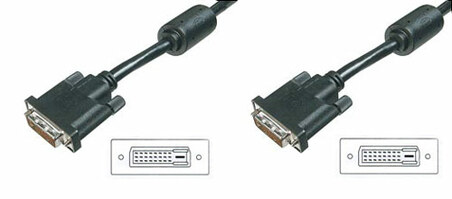 CAVO DVI PER MONITOR - DVI-D 24+1 MASCHIO/MASCHIO DUAL LINK MT. 5 CON FERRITE