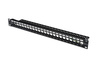 PANNELLO PATCH 19" MODULARE 24 PORTE (VUOTO) 1 HU COLORE NERO RAL 9005