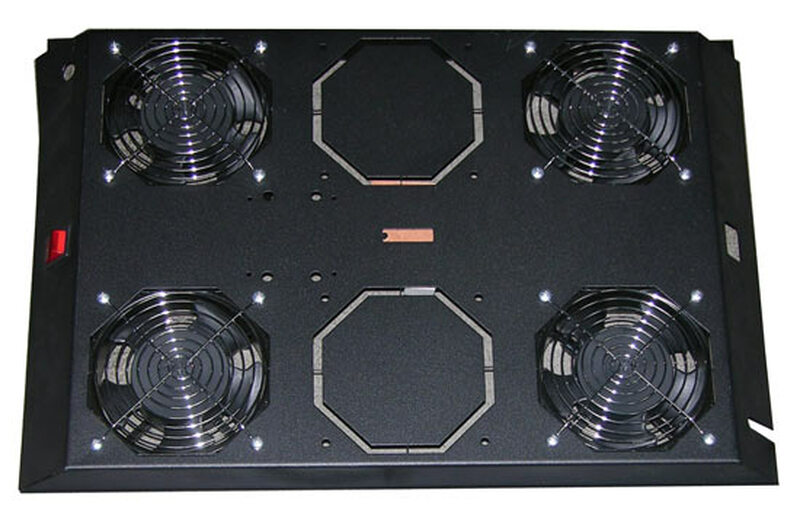 KIT 4 VENTOLE CON TERMOSTATO, 12.8 METRI  CUBI CIRCOLAZIONE D'ARIA COLORE NERO PER ARMADI LINEA SERVER