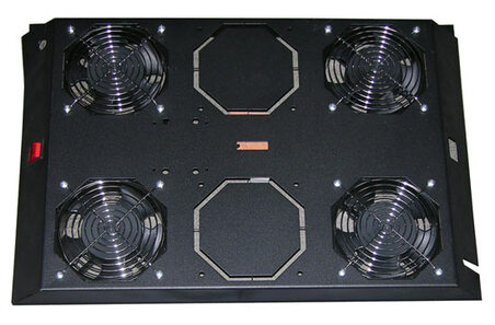 KIT 4 VENTOLE CON TERMOSTATO, 12.8 METRI  CUBI CIRCOLAZIONE D'ARIA COLORE NERO PER ARMADI LINEA SERVER