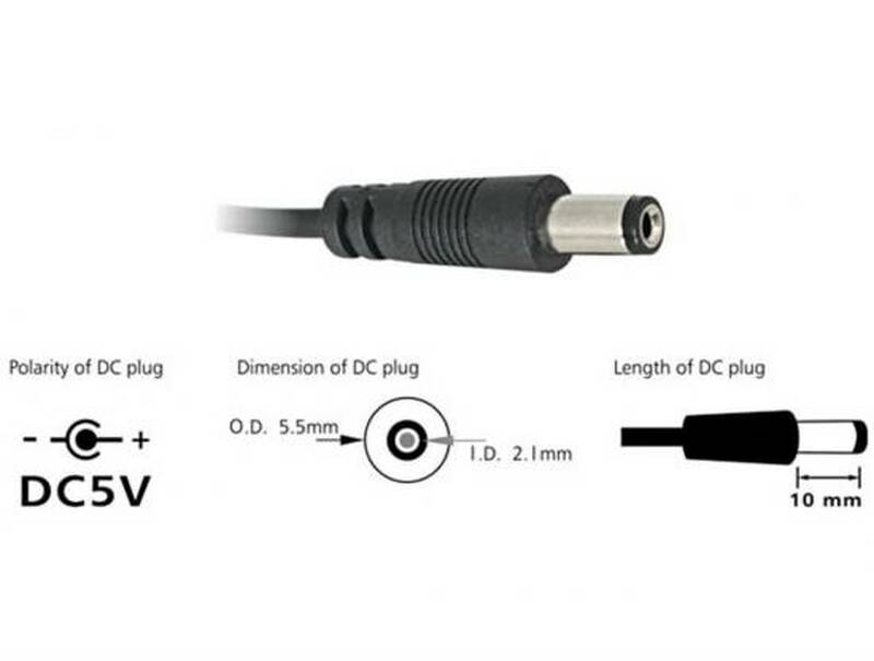 CAVO ALIMENTAZIONE USB CONNETTORE DC 5.5 x 2.1 MM MT 1 DELOCK