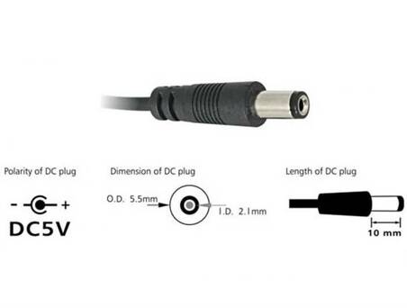 CAVO ALIMENTAZIONE USB CONNETTORE DC 5.5 x 2.1 MM MT 1 DELOCK