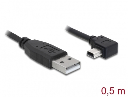 CAVO USB MASCHIO - USB MINI B MASCHIO ANGOLO 90° MT 0,5