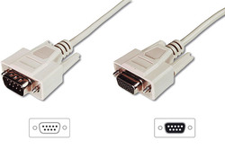 CAVO PROLUNGA SERIALE RS232 9 POLI MASCHIO/FEMMINA POLI PER MODEM- MOUSE PIN-TO-PIN (MODEM CABLE) MT3 CUSTODIE PRESSOFUSE