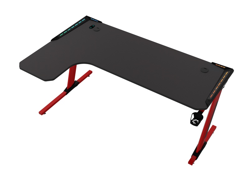 Tavolo Cortek gaming L-SHAPE RGB 160cm black/red