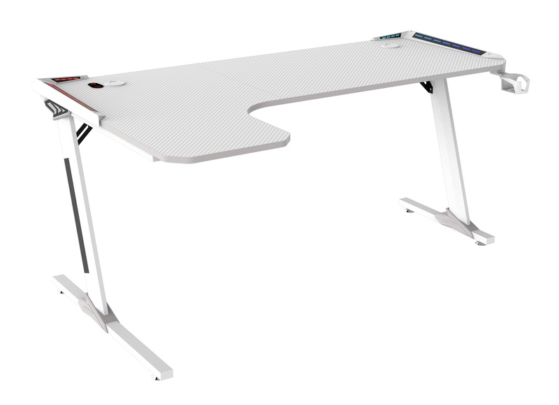Tavolo Cortek gaming L-SHAPE RGB 160cm white