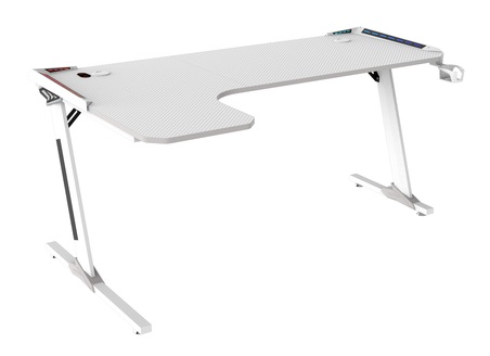 Tavolo Cortek gaming L-SHAPE RGB 160cm white