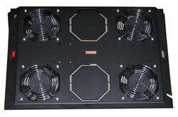 KIT 4 VENTOLE CON TERMOSTATO, 12.8 METRI  CUBI CIRCOLAZIONE D'ARIA COLORE NERO PER ARMADI LINEA SERVER