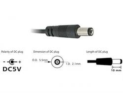 CAVO ALIMENTAZIONE USB CONNETTORE DC 5.5 x 2.1 MM MT 1 DELOCK