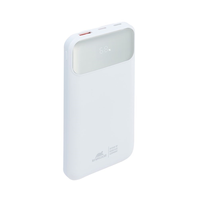 Battery Bank (10000 mAh) 22,5W fast charger con 3 cavi integrati ( di cui type C ed Usb con funzione ricarica ) Bianca