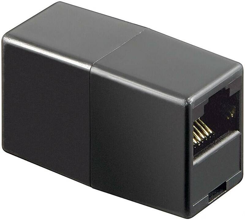 ACCOPPIATORE TELEFONICO 2 CONNETTORI RJ45 - 8P8C FEMMINA/FEMMINA COLORE NERO