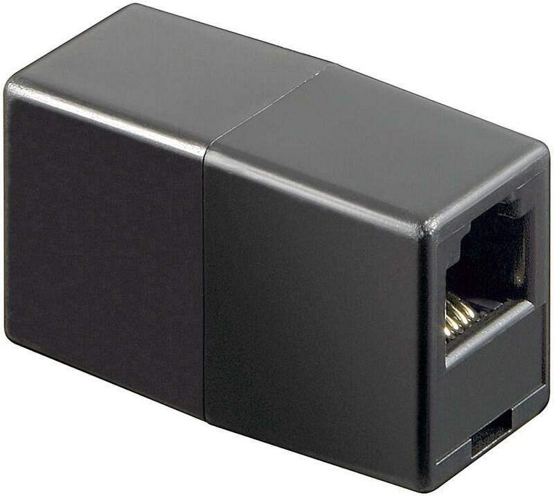 ACCOPPIATORE TELEFONICO 2 CONNETTORI RJ11 - 6P4C FEMMINA/FEMMINA COLORE NERO