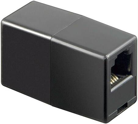 ACCOPPIATORE TELEFONICO 2 CONNETTORI RJ11 - 6P4C FEMMINA/FEMMINA COLORE NERO