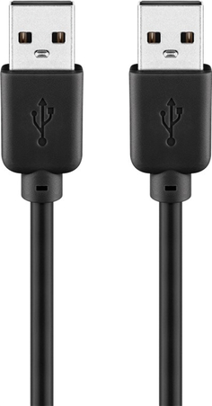 CAVO USB 2.0 connettori A maschio nero 3 mt.