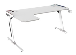 Tavolo Cortek gaming L-SHAPE RGB 160cm white