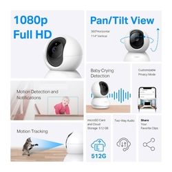 Telecamera Wi-Fi di sicurezza domestica con rotazione/inclinazione (Pan/Tilt)