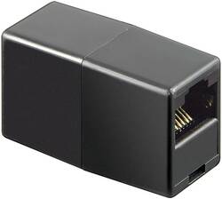 ACCOPPIATORE TELEFONICO 2 CONNETTORI RJ45 - 8P8C FEMMINA/FEMMINA COLORE NERO