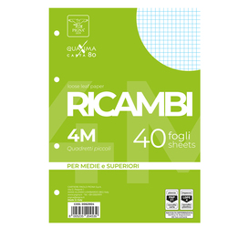 RICAMBI FORATI A4 4MM QUAXIMA 40FG 80GR PIGNA
