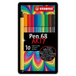 SCATOLA METALLO 10 PENNARELLI PEN 6810 STABILO