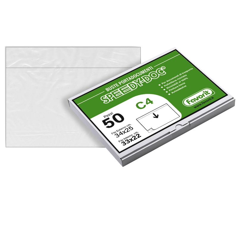 50 BUSTE ADESIVE SPEEDY DOC C4 330X220MM FAVORIT