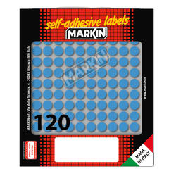 Etichetta adesiva blu tonda Ã10mm (10fogli x 120etichette) Markin