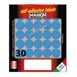 Etichetta adesiva blu tonda Ã22mm (10fogli x 30etichette) Markin