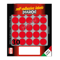 Etichetta adesiva rosso tonda Ã22mm (10fogli x 30etichette) Markin