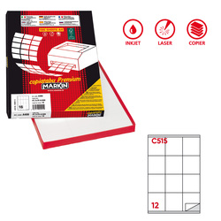 Etichetta adesiva C/515 bianca 100fg A4 70x72mm (12et/fg) Markin