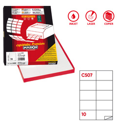 Etichetta adesiva C/507 bianca 100fg A4 105x59mm (10et/fg) Markin