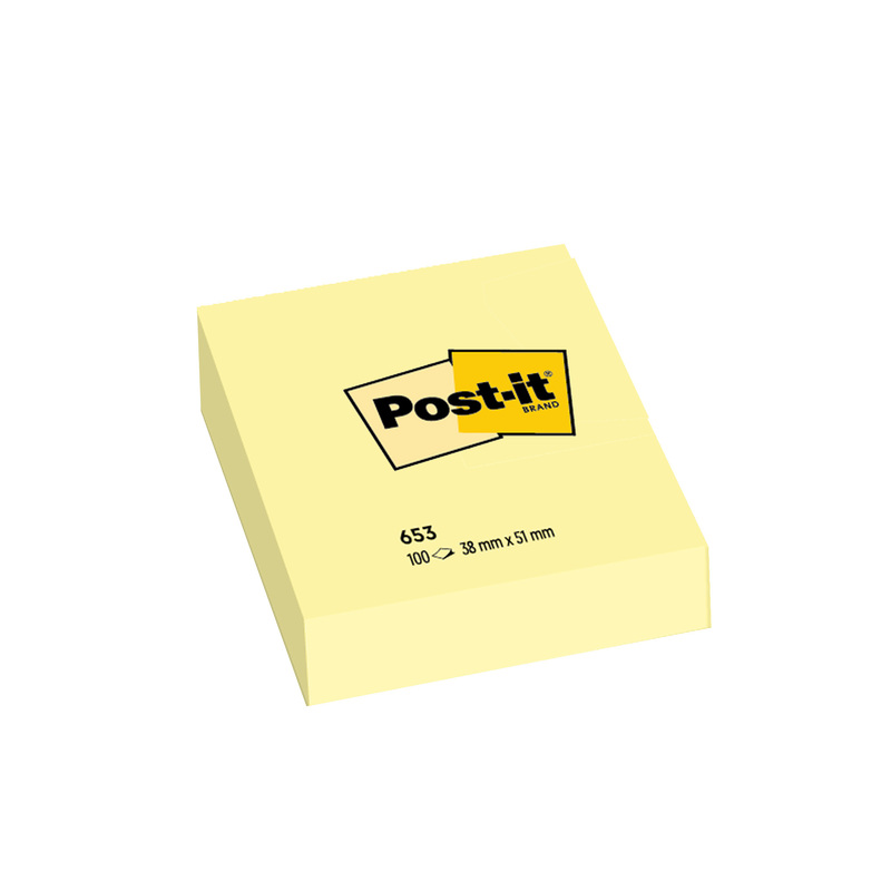 BLOCCO 100fg Post-itR Giallo Canary 38x51mm 653