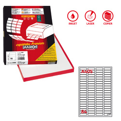 Etichetta adesiva A/405 bianca 100fg A4 46X11,1mm (84eti/fg) Markin