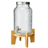 Caraffa in vetro con rubinetto e base in bamboo 5