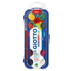 COLORI ACQUERELLO IN 12 COLORI pastiglie da Ã30mm GIOTTO