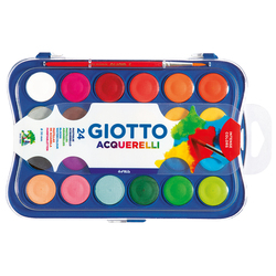 COLORI ACQUERELLO IN 24 COLORI pastiglie da Ã30mm GIOTTO