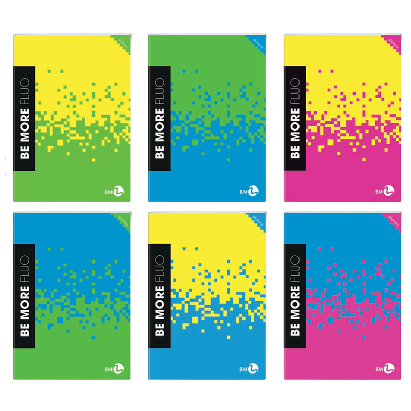 Maxiquaderno alta fogliazione A4 48fg+2 100gr 1 rigo Be More Fluo BM