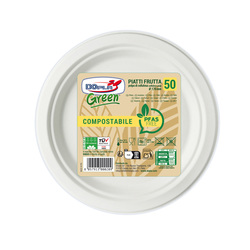 50 Piatti frutta D170mm biodegradabili e compostabili Dopla Green