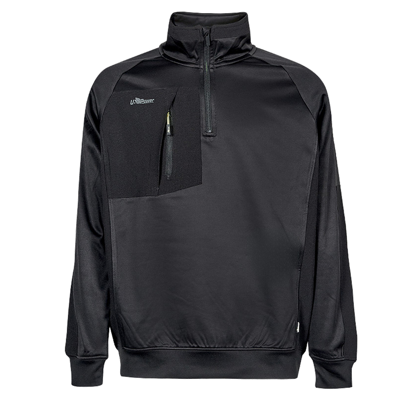 Felpa mezza zip Leeds tg M nero U-Power