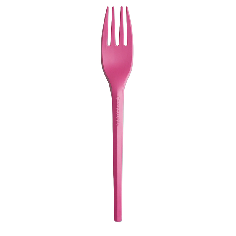 20 forchette monouso Ecocolor in CPLA 16cm fucsia Big Party