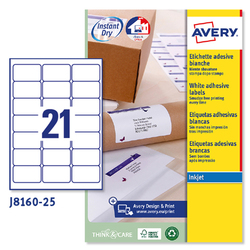 Etichetta adesiva J8160 bianca 25fg A4 63