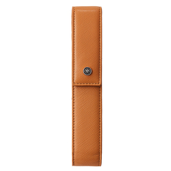 Astuccio Portapenne c/chiusura magnetica vera pelle Saffiano marrone Cross